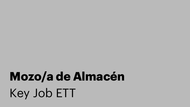 Mozo/a de Almacén