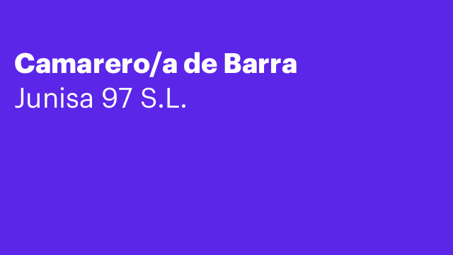 Camarero/a de Barra