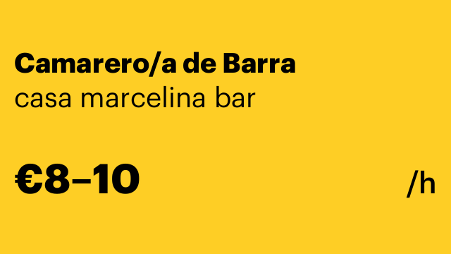 Camarero/a de Barra