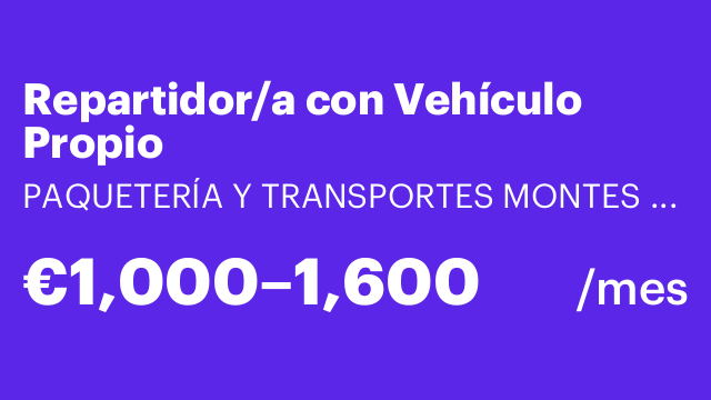 Repartidor/a con Vehículo Propio