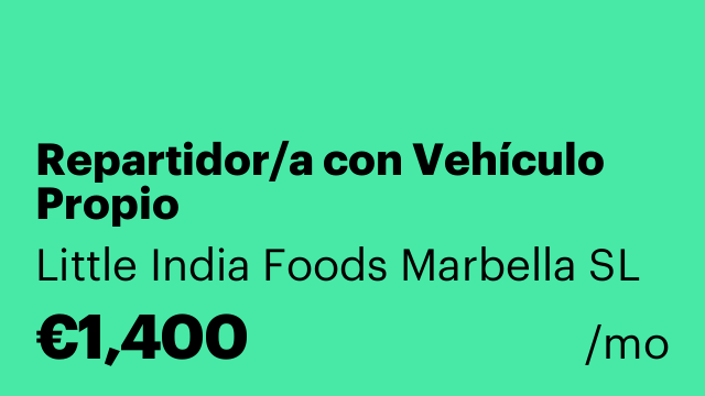 Repartidor/a con Vehículo Propio