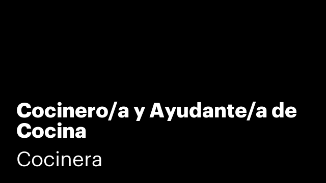 Cocinero/a y Ayudante/a de Cocina