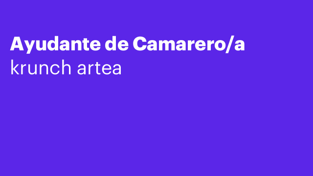 Ayudante de Camarero/a