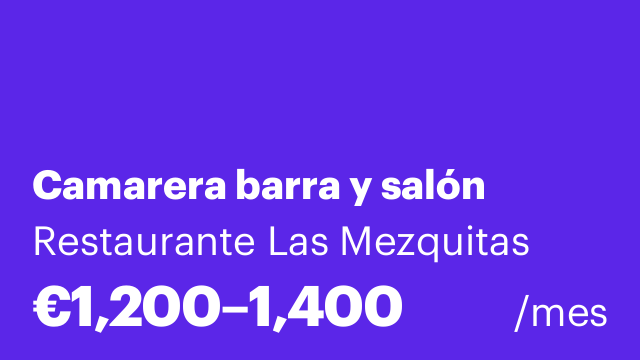 Camarera barra y salón