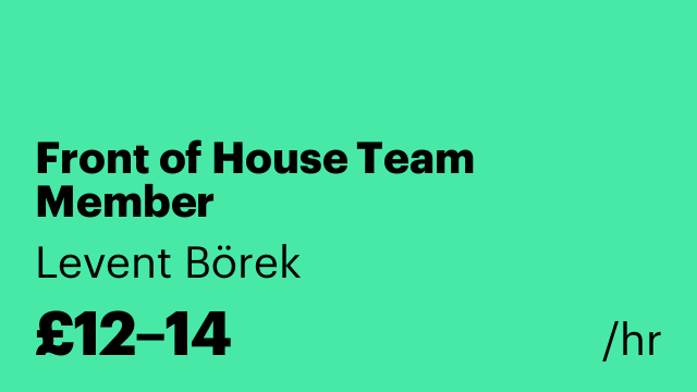 Front of House Team Member