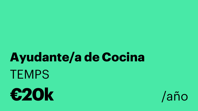 Ayudante/a de Cocina