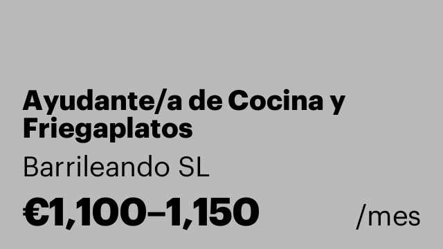 Ayudante/a de Cocina y Friegaplatos