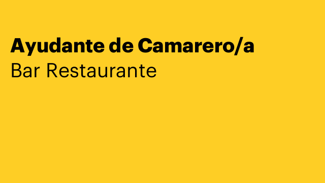 Ayudante de Camarero/a