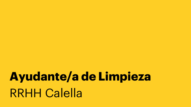 Ayudante/a de Limpieza