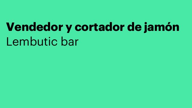 Vendedor y cortador de jamón