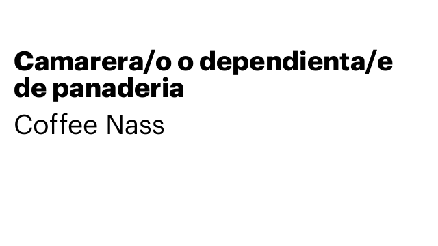 Camarera/o o dependienta/e de panaderia