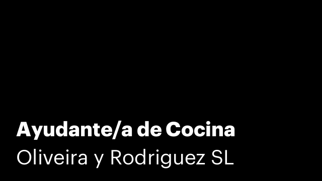 Ayudante/a de Cocina
