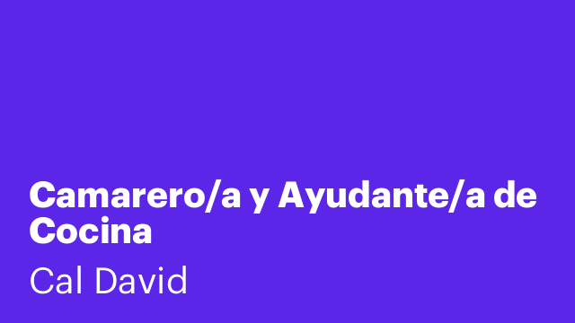 Camarero/a y Ayudante/a de Cocina