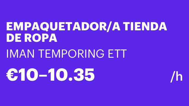 EMPAQUETADOR/A TIENDA DE ROPA