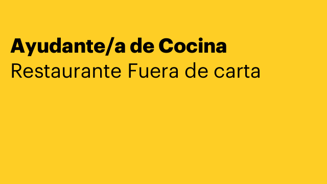 Ayudante/a de Cocina