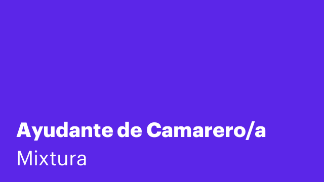 Ayudante de Camarero/a