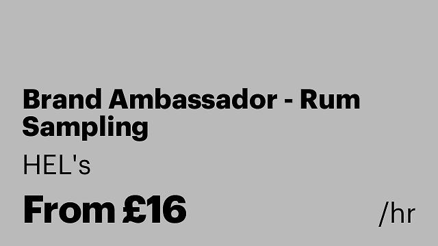 Brand Ambassador - Rum Sampling