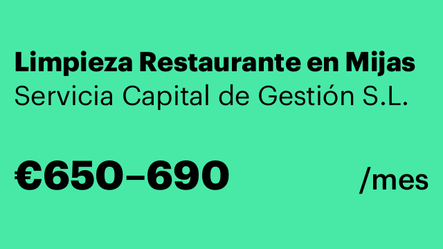 Limpieza Restaurante en Mijas