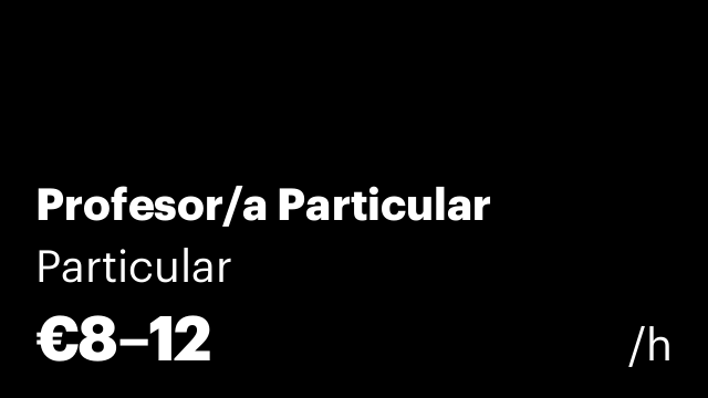Profesor/a Particular