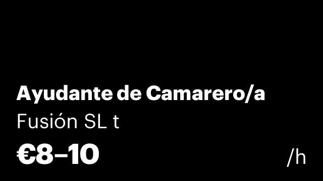 Ayudante de Camarero/a