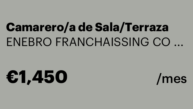 Camarero/a de Sala/Terraza