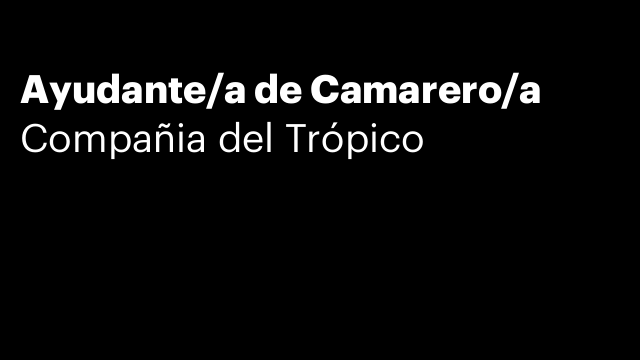 Ayudante/a de Camarero/a