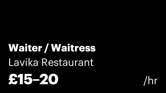 Waiter / Waitress