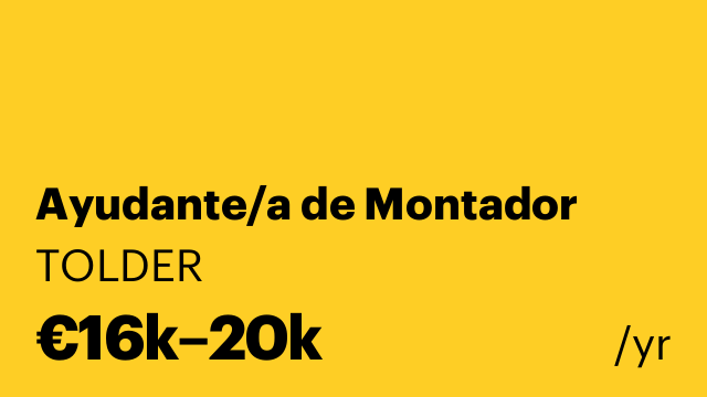 Ayudante/a de Montador