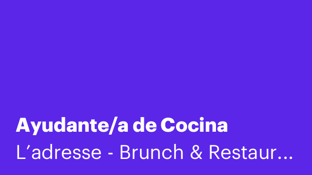 Ayudante/a de Cocina