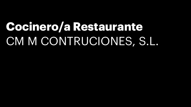 Cocinero/a Restaurante