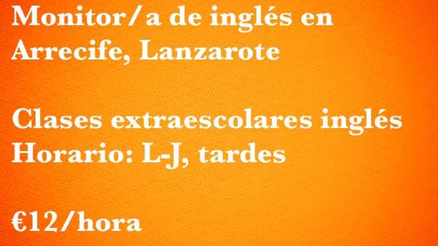 Monitor/a de inglés