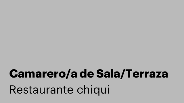 Camarero/a de Sala/Terraza
