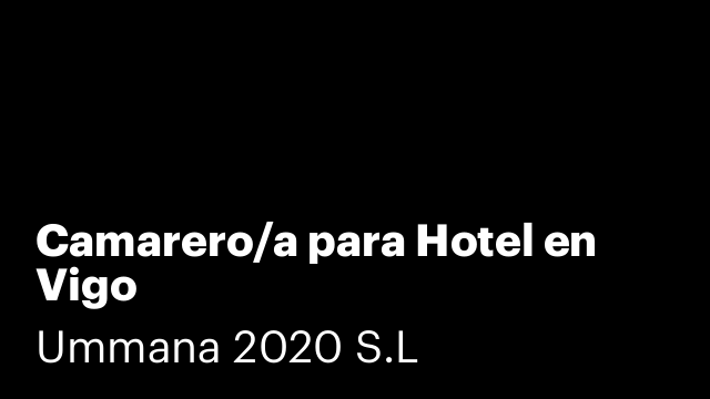 Camarero/a para Hotel en Vigo