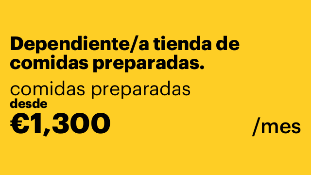 Dependiente/a tienda de comidas preparadas.