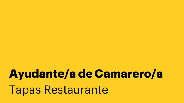 Ayudante/a de Camarero/a