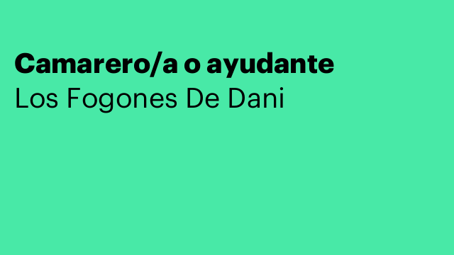 Camarero/a o ayudante