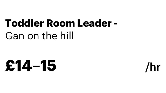 Toddler Room Leader -