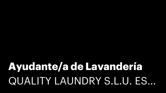 Ayudante/a de Lavandería