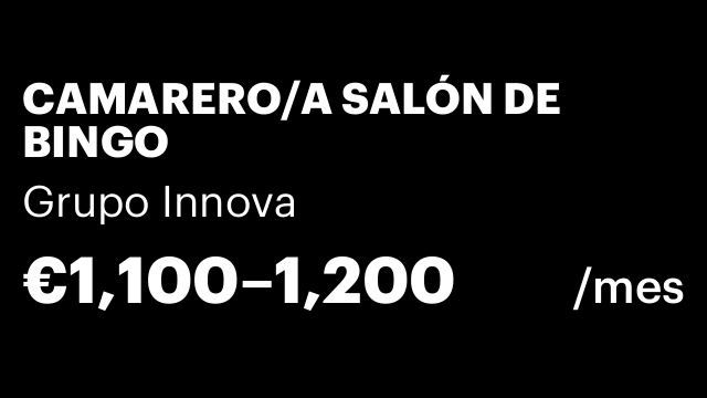 CAMARERO/A SALÓN DE BINGO