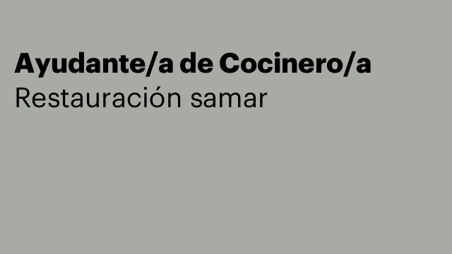 Ayudante/a de Cocinero/a