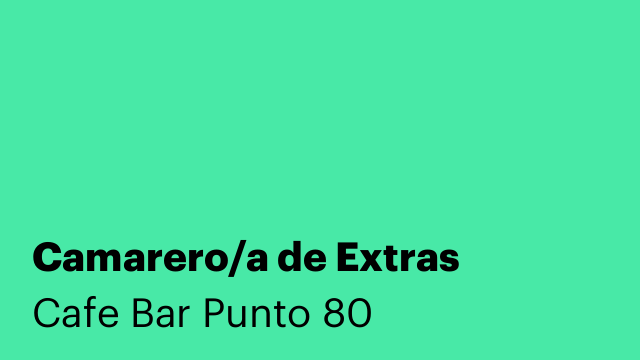 Camarero/a de Extras