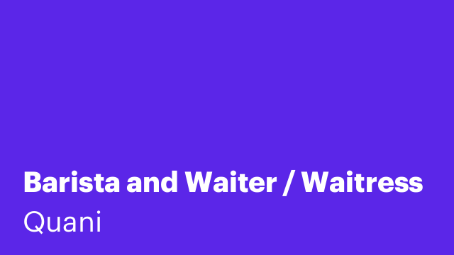 Barista and Waiter / Waitress