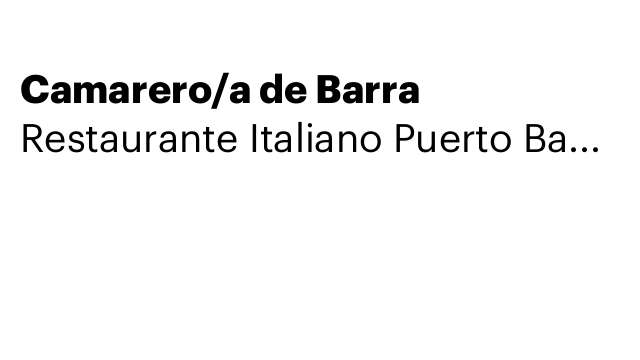 Camarero/a de Barra