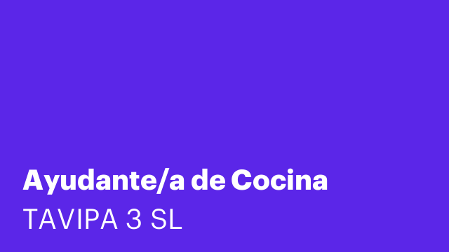 Ayudante/a de Cocina