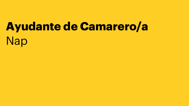 Ayudante de Camarero/a