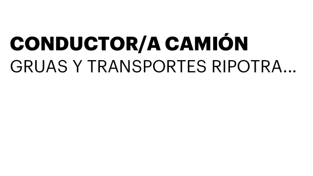 CONDUCTOR/A CAMIÓN