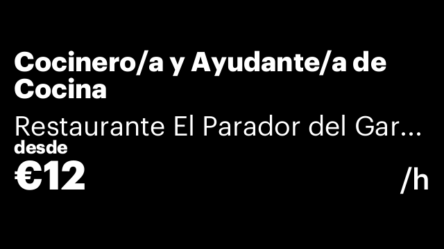Cocinero/a y Ayudante/a de Cocina