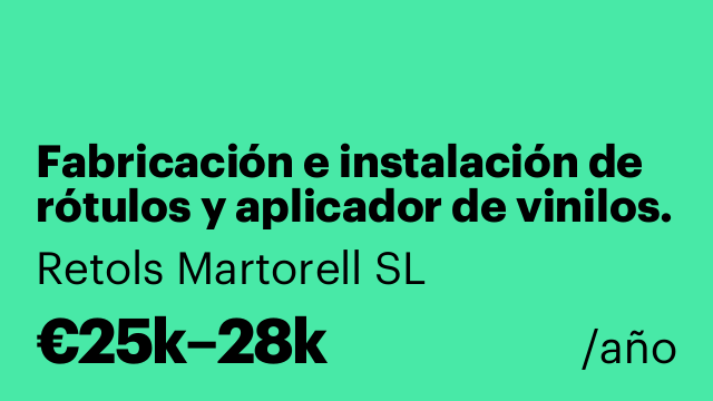 Fabricación e instalación de rótulos y aplicador de vinilos.