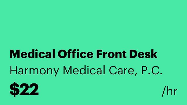 Medical Office Front Desk
