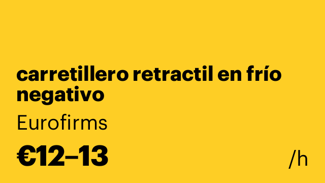 carretillero retractil en frío negativo